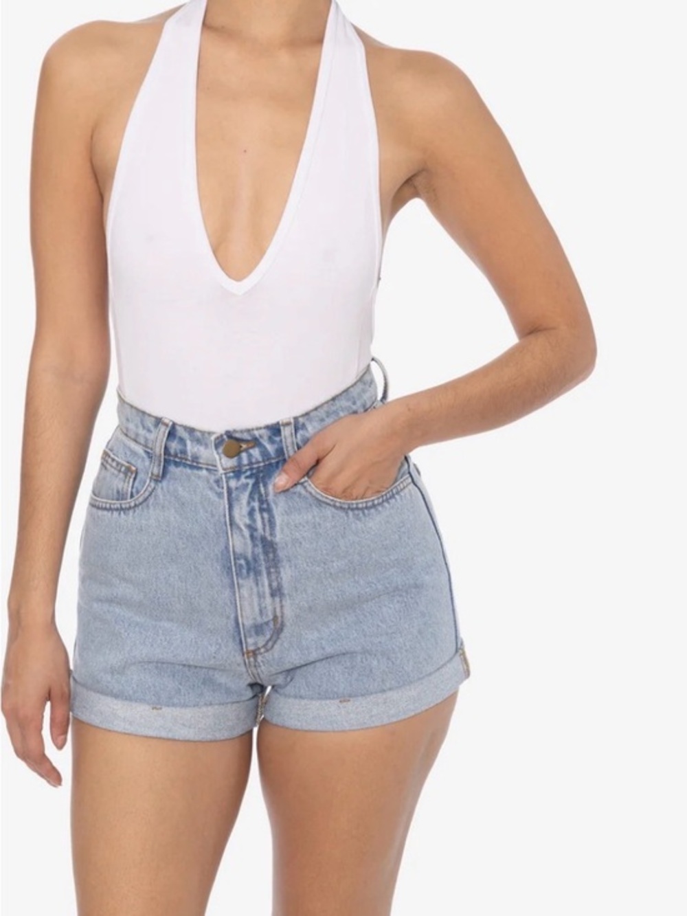 Carmar High Rise Rolled Hem Denim Shorts Sz24